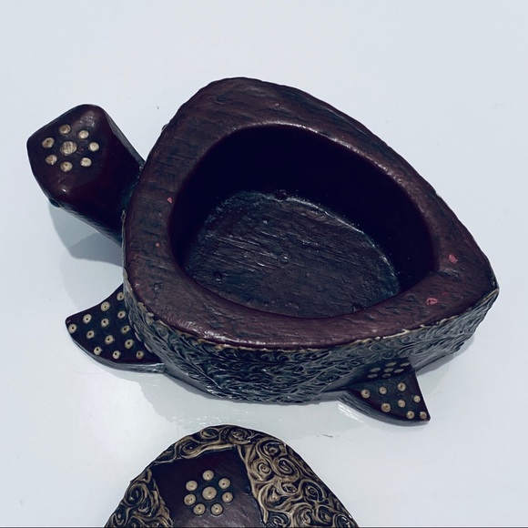 Wooden Turtle Trinket Box Jewlery Box - Picture 6 of 15